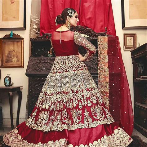 Indian Red Bridal Wear Traditional Indian Dress Online Nameera By Farooq