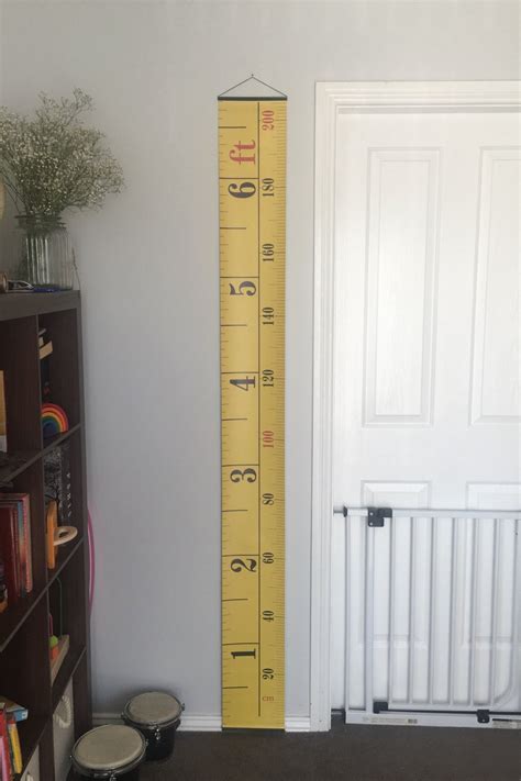 Yellow Tape Measure Hanging Height Chart, Imperial ...