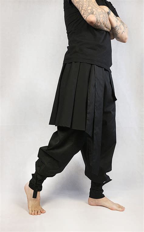 Hakama Pants Black New Model With Pockets Japanese Style Etsy Australia