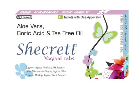 Shecrett Vaginal Tabs Boric Acid Suppositories For Yeast Infection