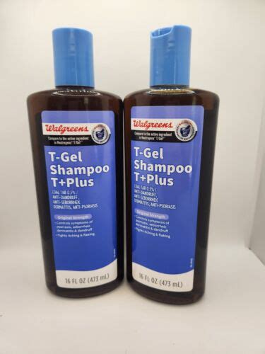2 Walgreens T Gel Shampoo Tplus Coal Tar Anti Dandruff Original