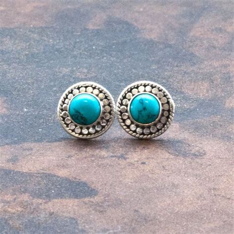 Turquoise Stud Earrings Small Turquoise Post Earrings Etsy Small