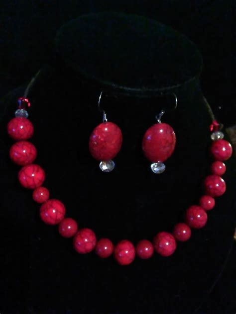 Red Necklace Set Red Necklace Set Fashion Jewelry Sets Red Necklace