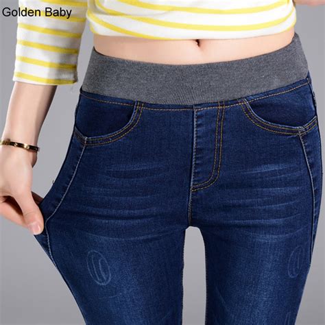 2018 Spring Womens Jeans New Female Casual Elastic Waist Stretch Jeans