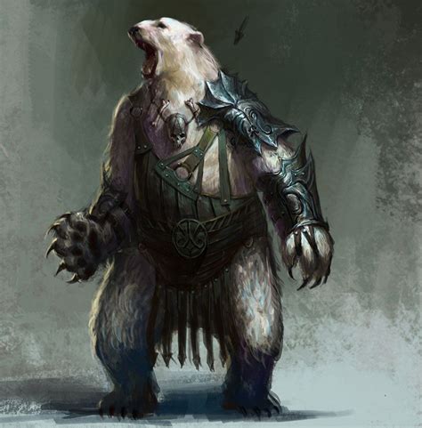 Bear Warrior By Jinlong Bai On Artstation Fantasy Beasts Fantasy