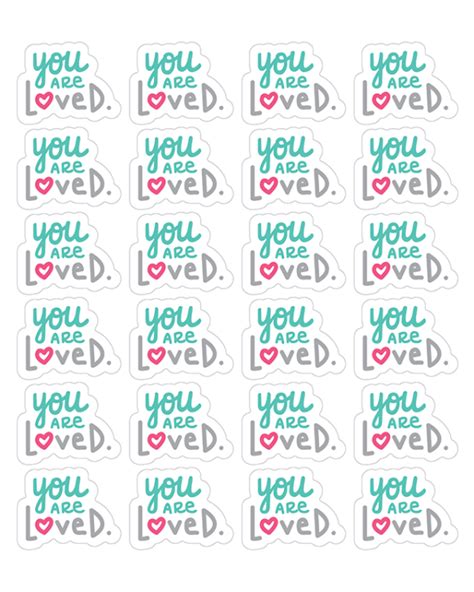 You Are Loved Sticker Sheet Gems Girls Clubs