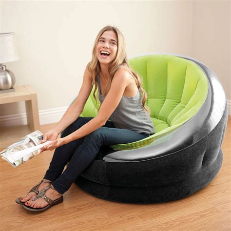 Intex Empire Indoor Inflatable Blow Up Dorm Room Lounge Air Chair Lime