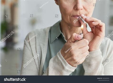 Smoking Mature Woman Cigarette 1122 Ảnh Vector Và Hình Chụp Có