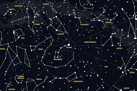 Night Sky With Constellations Constellations Light Wall Art Night Skies