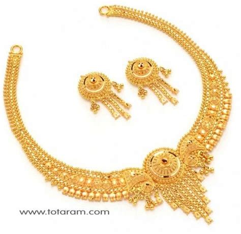 22 Karat Gold Necklace Set With Earrings 235 Gs137 Buy This Latest