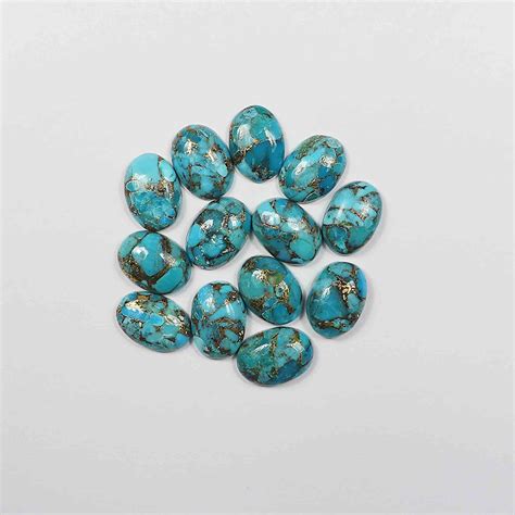 10 Pieces Of 10x14mm Blue Copper Turquoise Oval Shape Etsy