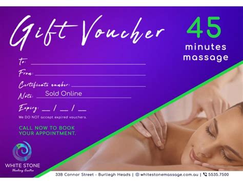 T Voucher 45min Massage White Stone Massage