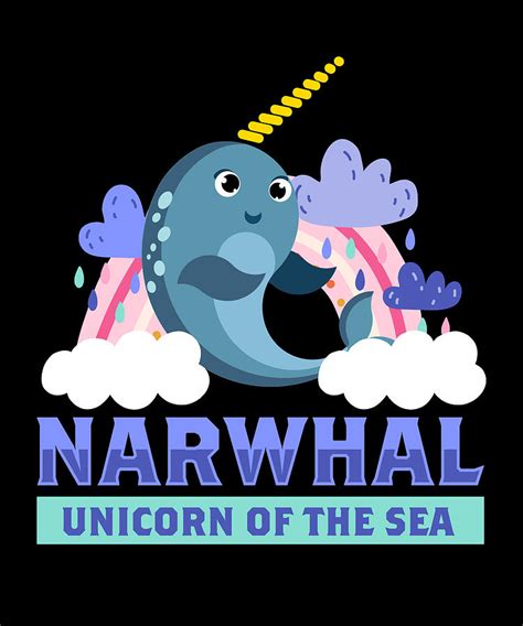 Unicorn Of The Sea Narwhal Whale Unicorn Digital Art By Moon Tees