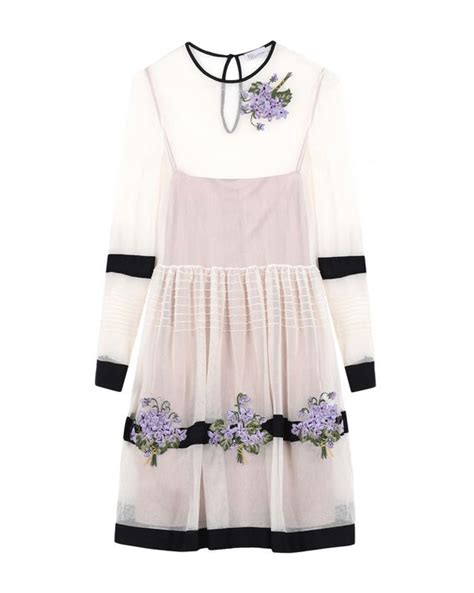 Redvalentino Violet Embroidered Dress Dress For Women Redvalentino