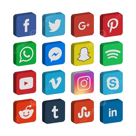 Social Media Marketing Clipart Vector 3d Collection Of Social Media