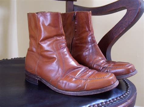 Sale Vintage Mens Florsheim Ankle Zip Boots Size 9 12