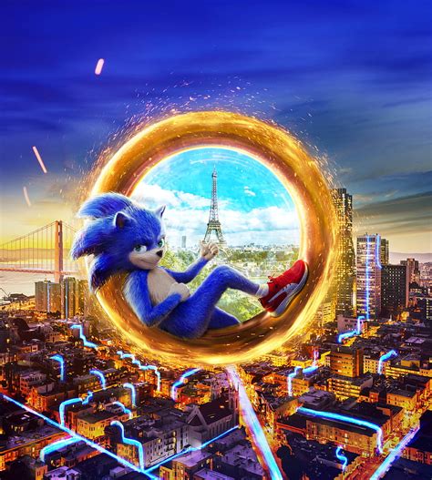 Sonic The Hedgehog Eiffel Tower Cityscape Artwork Animation Movies
