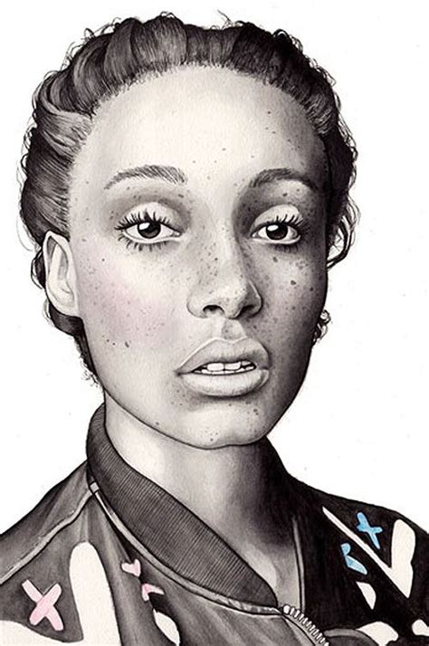 Black woman clip art portrait drawing. Hanna Müller fashion illustration Hanna... | Fashionary ...