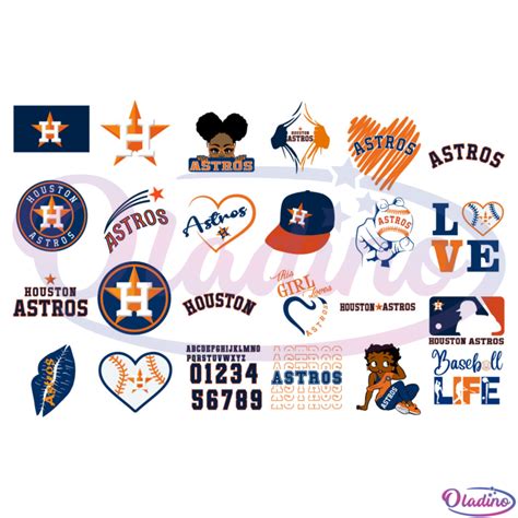 Houston Astros Designs Bundle Svg Digital File Mlb Svg Astros Svg