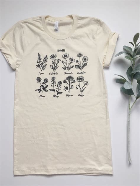 Flower Shirt Plant Shirt Wildflower Shirt Plant Lady Shirt Etsy Gardening Shirts Flower