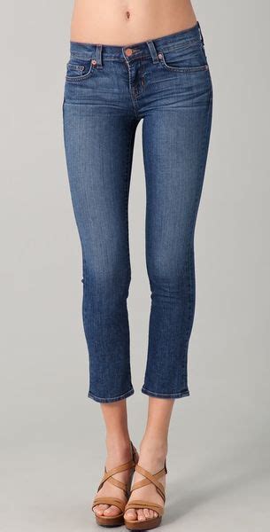 J Brand Low Rise Cropped Jeans In Blue Lyst