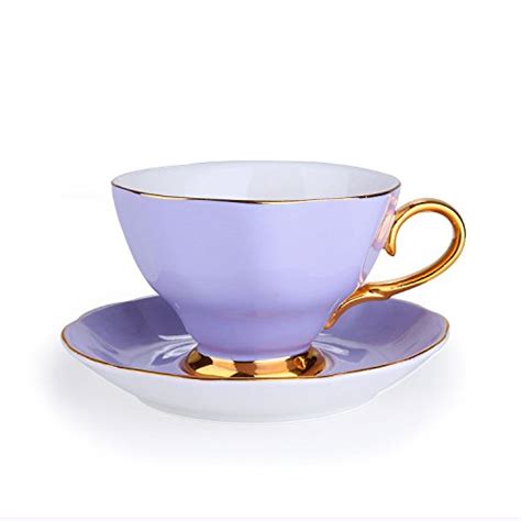 Porcelain Classic Tea Coffee Cups And Saucers Set With Gold Plated Rims