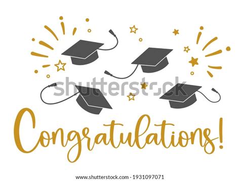 Graduation Congratulations School University College Trendy Stock