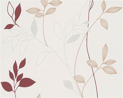 As Création Wallpaper Floral Cream Red 249739