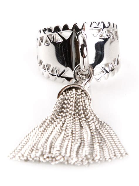 Eddie Borgo Chain Tassel Ring In Metallic Lyst
