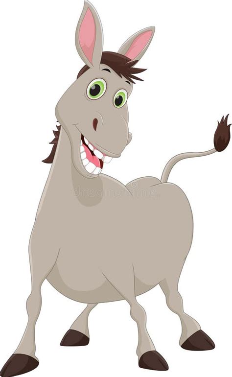 Happy Cartoon Donkey On White Background Stock Vector Illustration Of