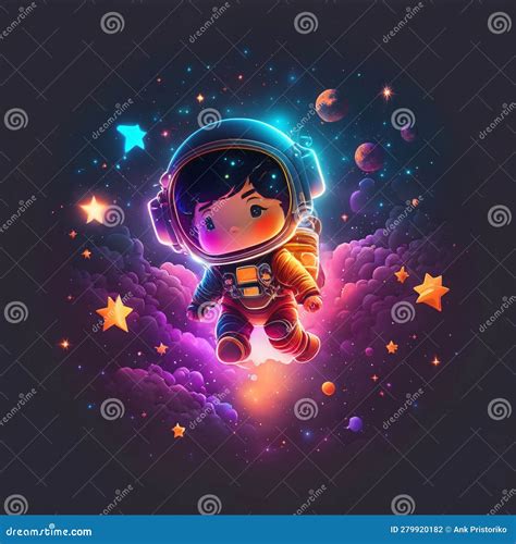 Exploring the Enigma: a Lost Astronaut Flying in the Dark Space Stock