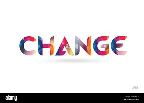 Change Colored Rainbow Word Text Suitable For Card Brochure Or