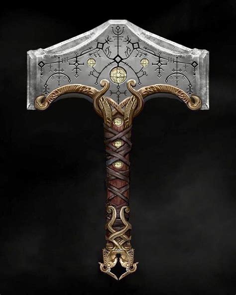 Larme Puissant De Thor God Of War Weapon Concept Art Thors Hammer