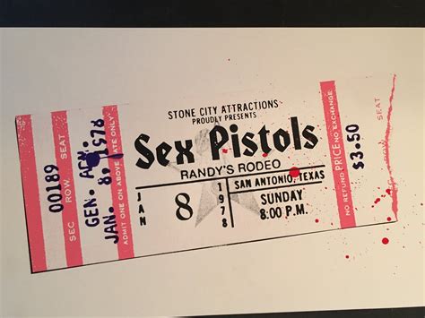 Sex Pistols Randy S Rodeo Ticket Stub Print Billy Perkins