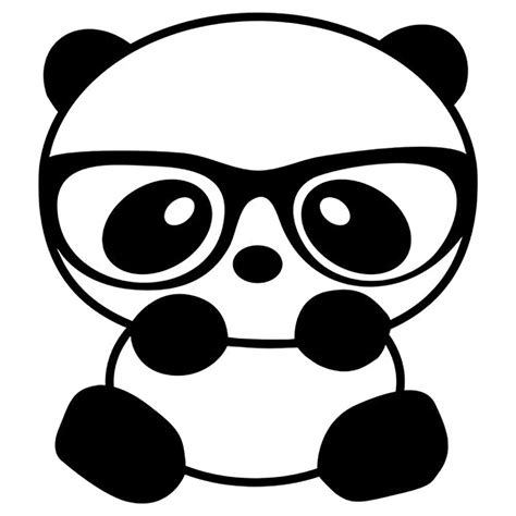 Cartoon Panda With Glasses