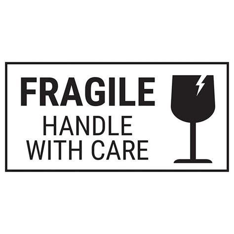 Fragile Handle With Care Black Labels On A Roll Shipping And Handling