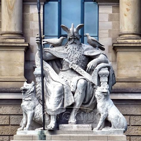 Sitting Odin Bronze Statue Custom Made Outdoor Art Decoration