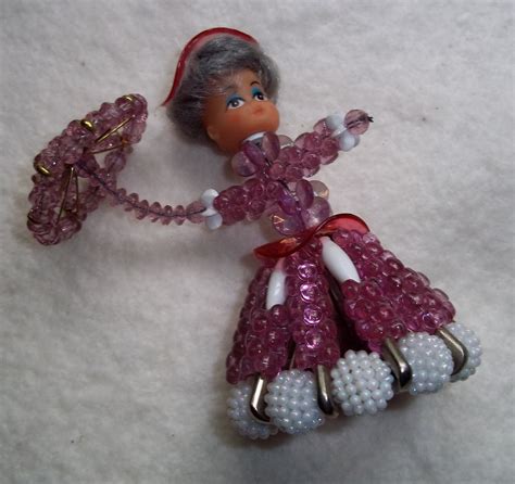 Vintage Safety Pin And Bead Doll