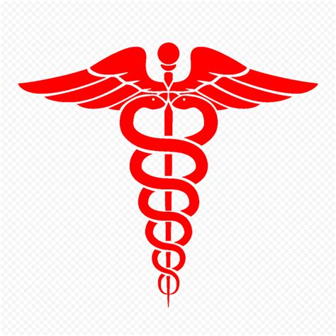 Caduceus Red Medical Symbol Silhouette Transparent Background Citypng
