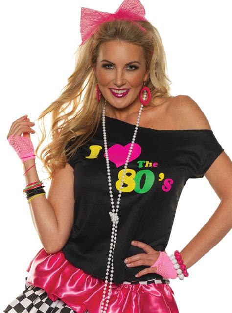 I Love The 80s Womens Shirt Off The Shoulder 80s Costume Top
