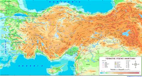 Türkiye Fiziki Haritası: Şehirler, Dağlar, Ovalar, Göller, Akarsular Ve ...