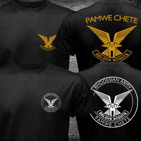 Rhodesian Zimbabwe Army Selous Scouts Pamwe Chete Logo Special Forces T