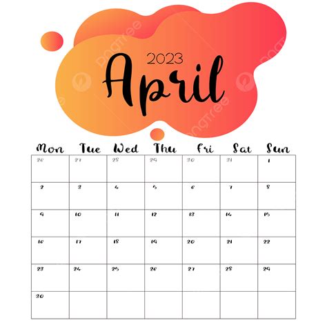 2023 Calendario Abril Granate Png Calendario 2023 Calendario Abril
