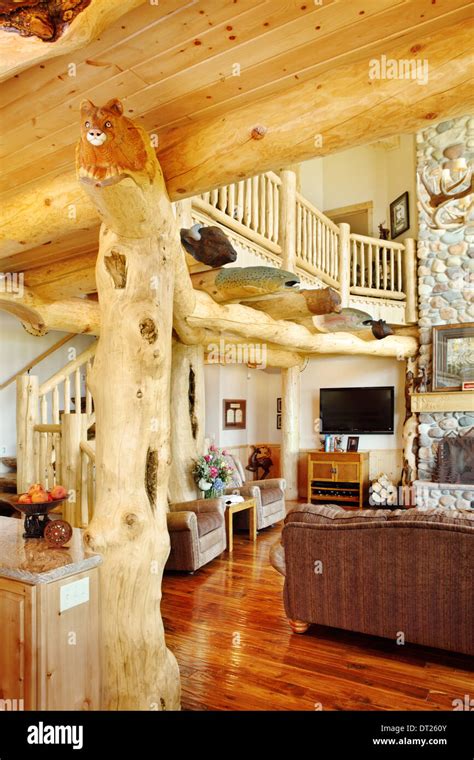 Modern Log Cabin Living Room
