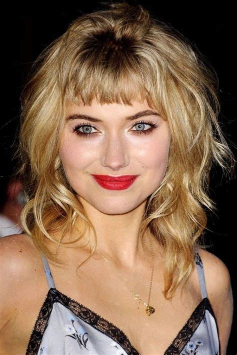 Micro Fringe Imogen Poots Curly Bangs Long Curly Hair Curly Hair Styles Hair