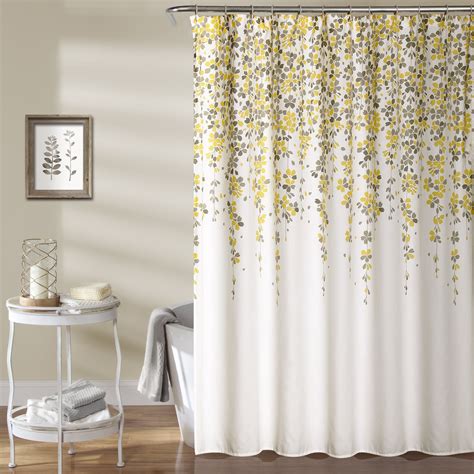 Lush Decor Lush Décor Weeping Flower Shower Curtain 72 X 72 Yellow