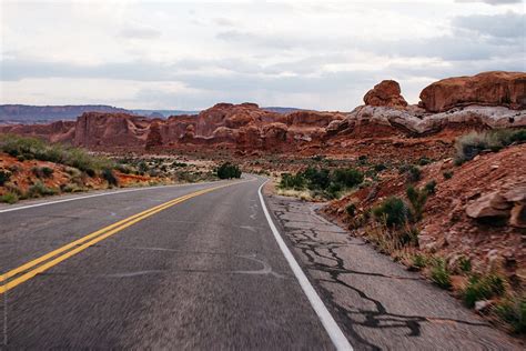Road Through Rocky Desert In Southwest Usa By Stocksy Contributor
