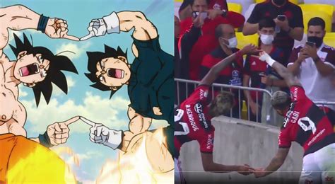 Dragon Ball Z Jugadores Del Flamengo Festejan Gol Con La Fusi N Video