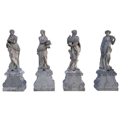 Italian Stone Garden Statues Representing The Four Seasons At 1stdibs