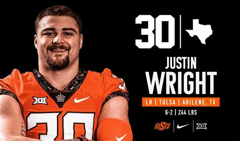 Justin Wright 2023 Cowboy Football Oklahoma State University